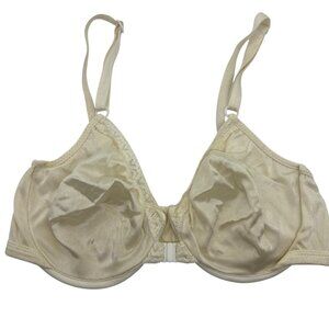 Vintage Sears Nylon & Lycra Spandex Underwire Bra 34ABC Ivory Front Clasp